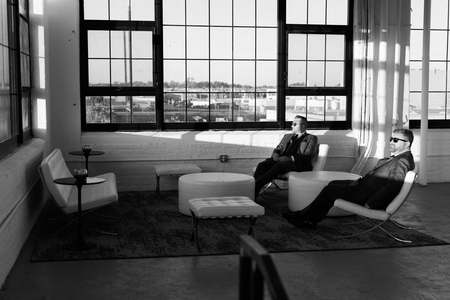 FAME MaKen Studios hHiladelphia wedding venue seating area with groomsmen