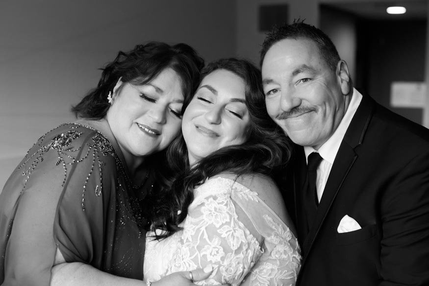 Philadelphia wedding bride prep parent portraits