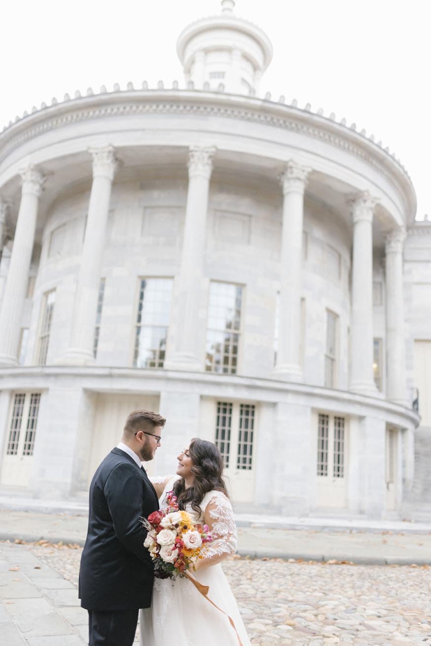 Philadelphia wedding bride and groom portraits