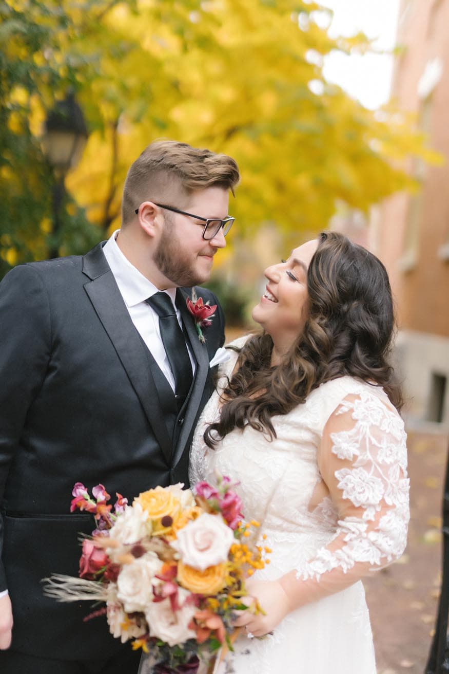 Philadelphia wedding bride and groom portraits