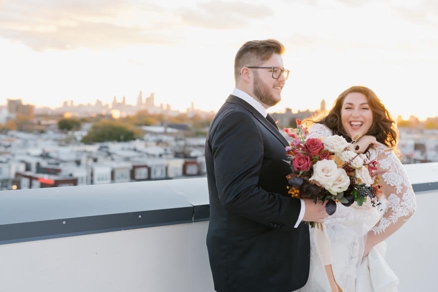 FAME MaKen studios Philadelphia wedding bride and groom sunset portraits