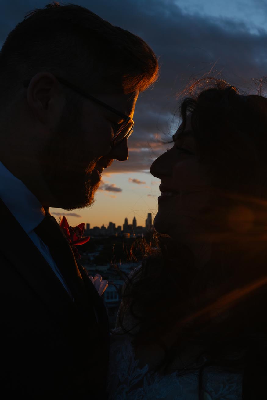 FAME MaKen studios Philadelphia wedding bride and groom sunset portraits
