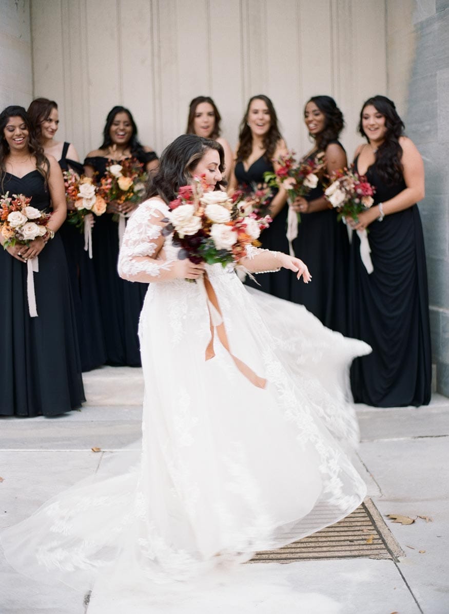 Philadelphia wedding bride and bridesmaids