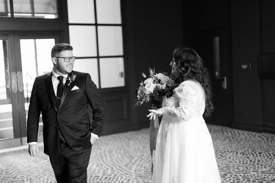 Philadelphia wedding first look bride and groom