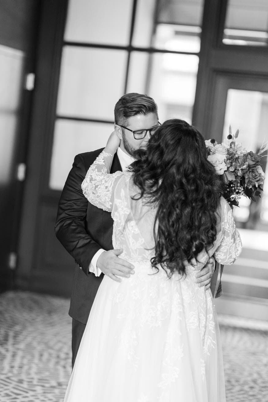 Philadelphia wedding first look bride and groom