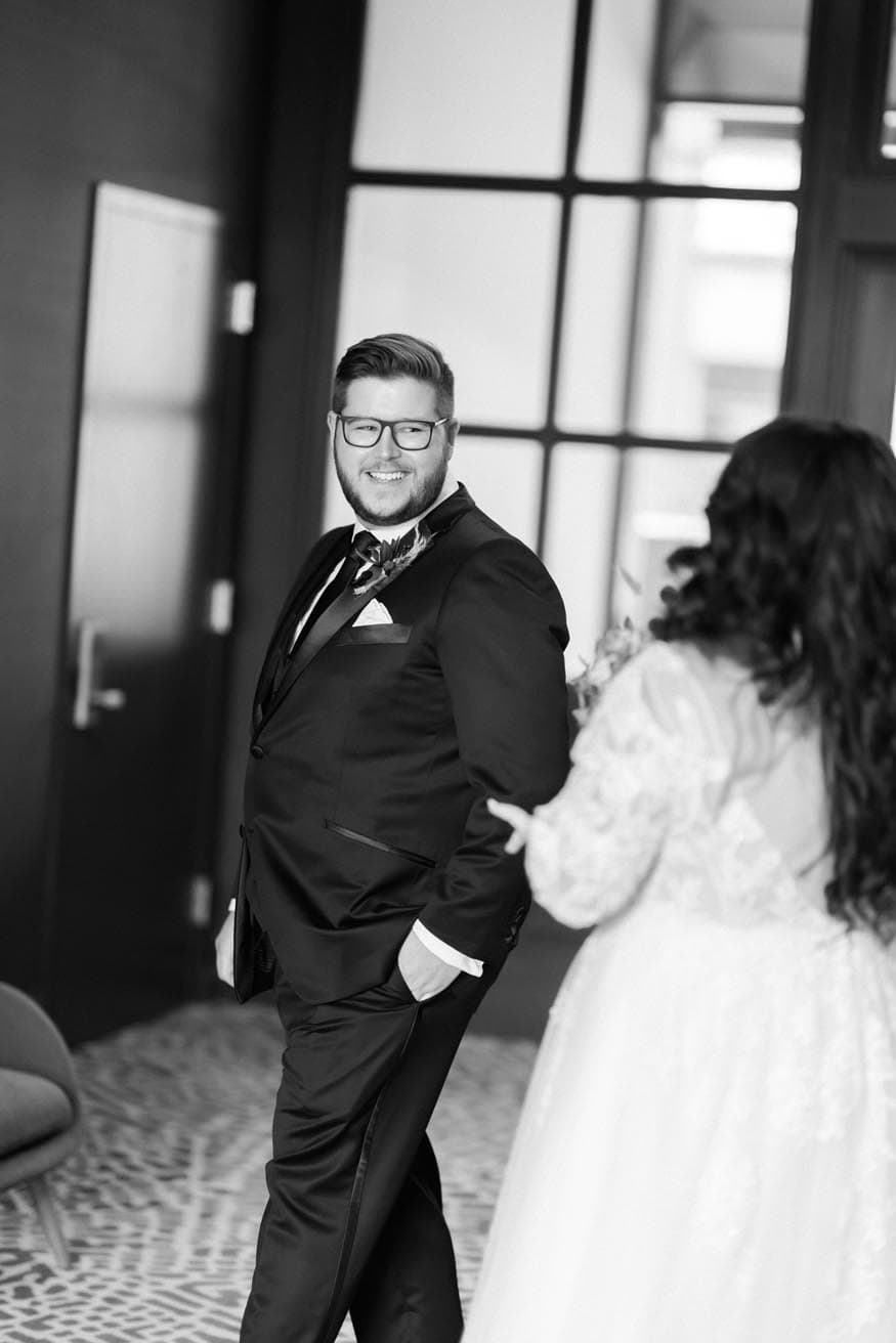 Philadelphia wedding first look bride and groom
