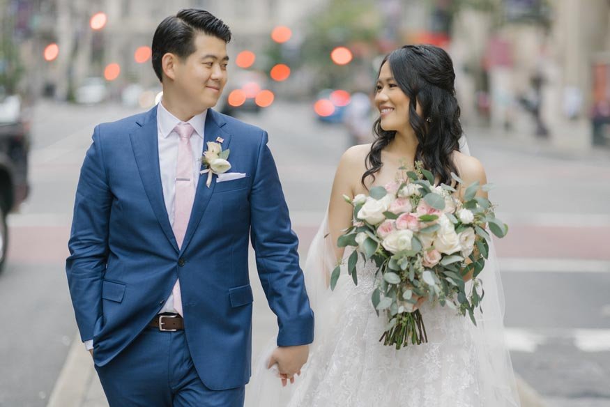 Philadelphia wedding bride and groom portrait