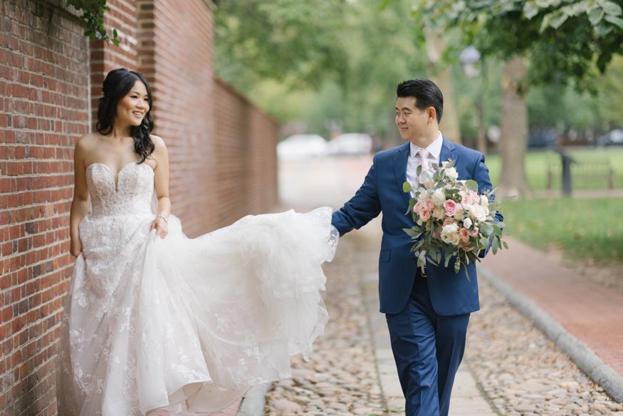Philadelphia wedding bride and groom portrait