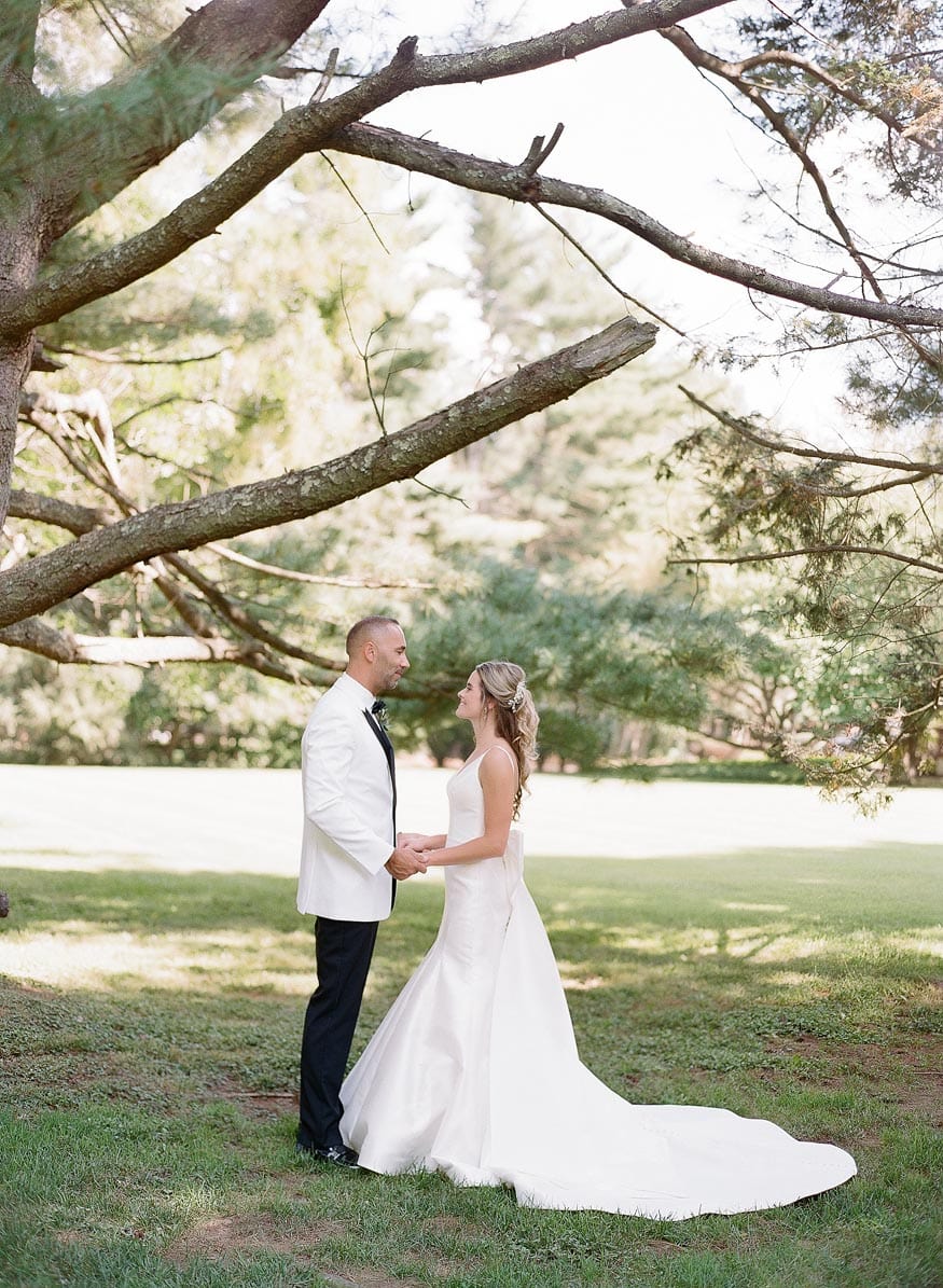 New Jersey private estate wedding bride and groom portraits