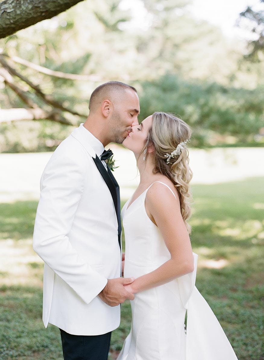 New Jersey private estate wedding bride and groom portraits