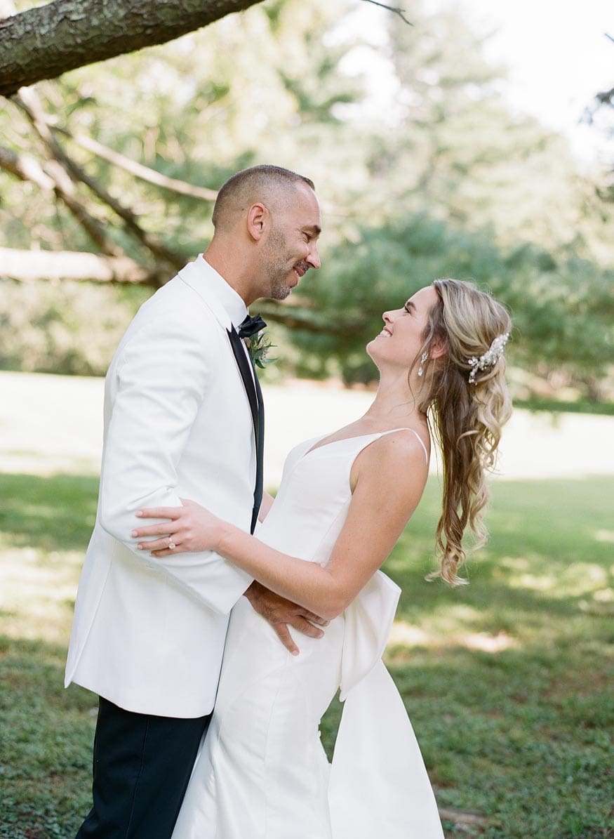 New Jersey private estate wedding bride and groom portraits