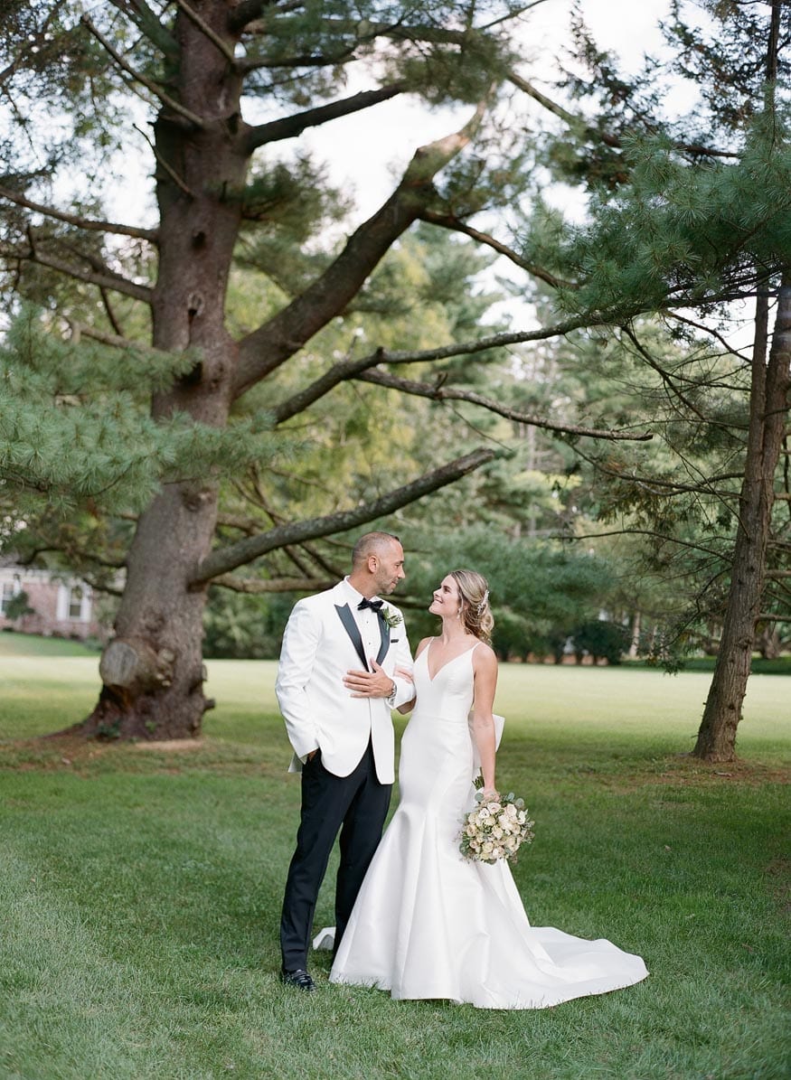 New Jersey private estate wedding bride and groom portraits