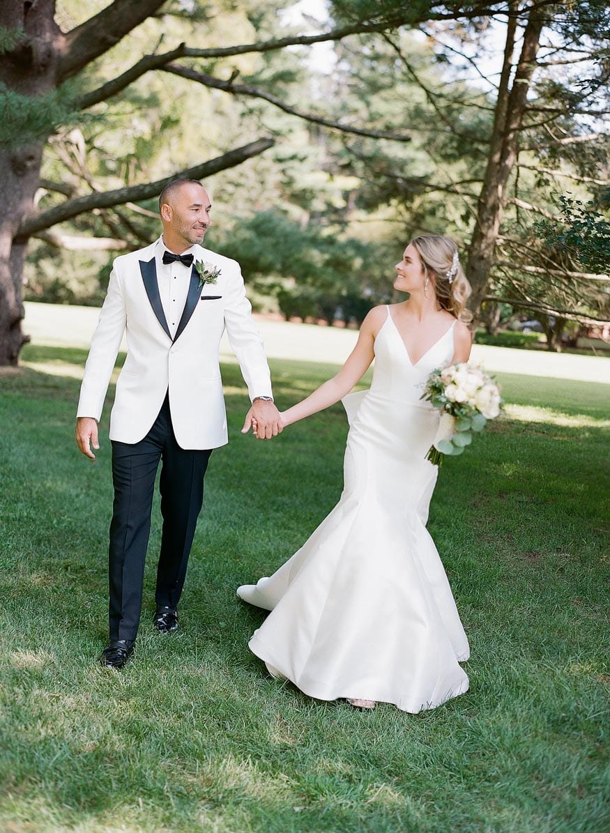New Jersey private estate wedding bride and groom portraits