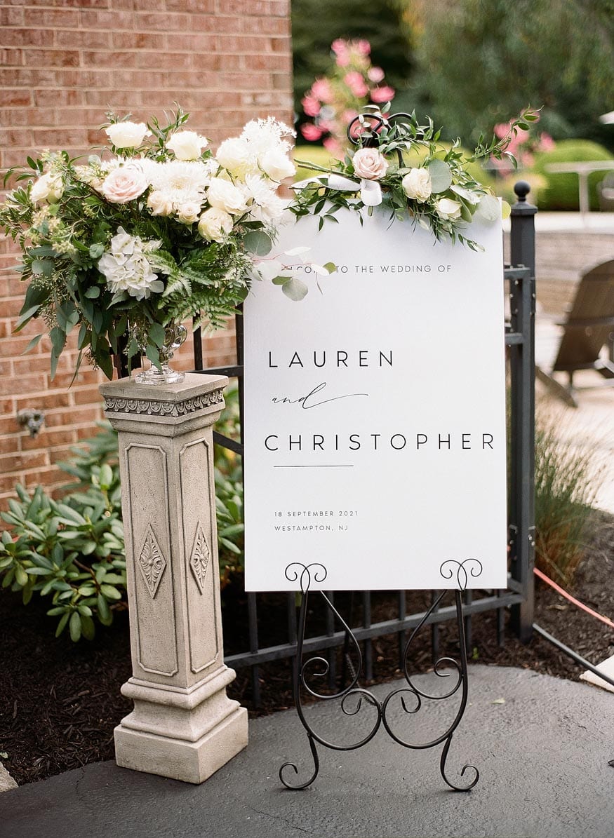 New Jersey private estate wedding details