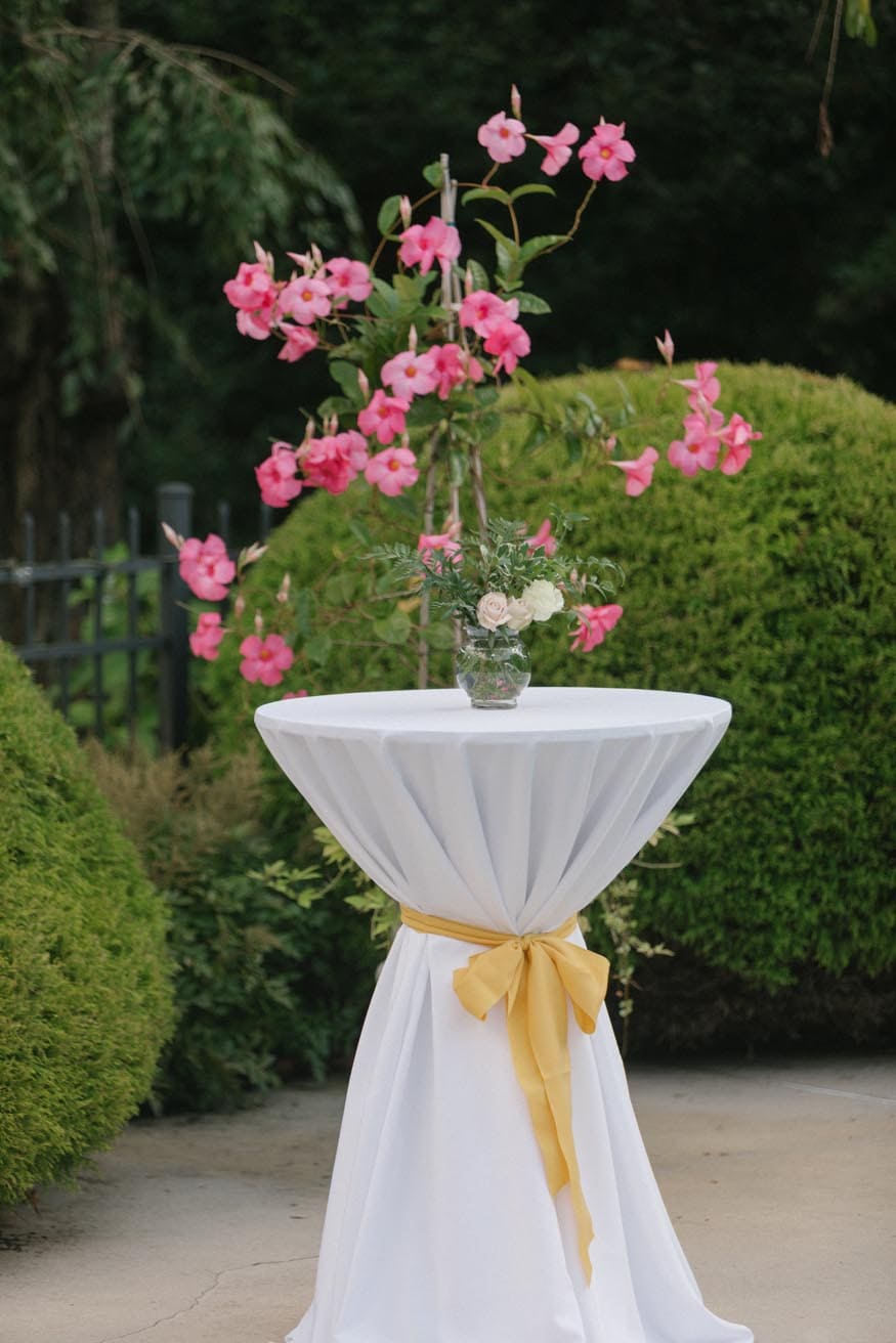 New Jersey private estate wedding cocktail hour details floral