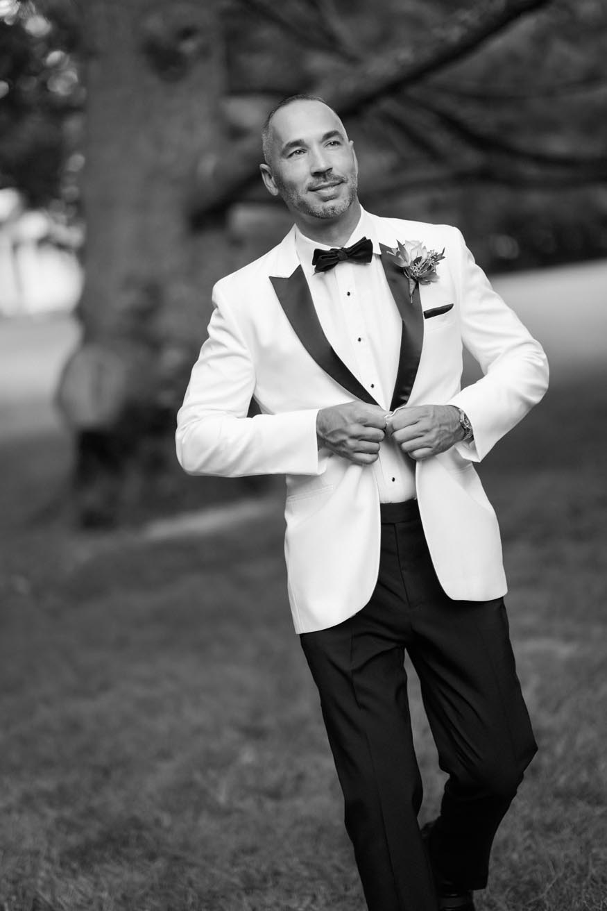 New Jersey private estate wedding groom portraits