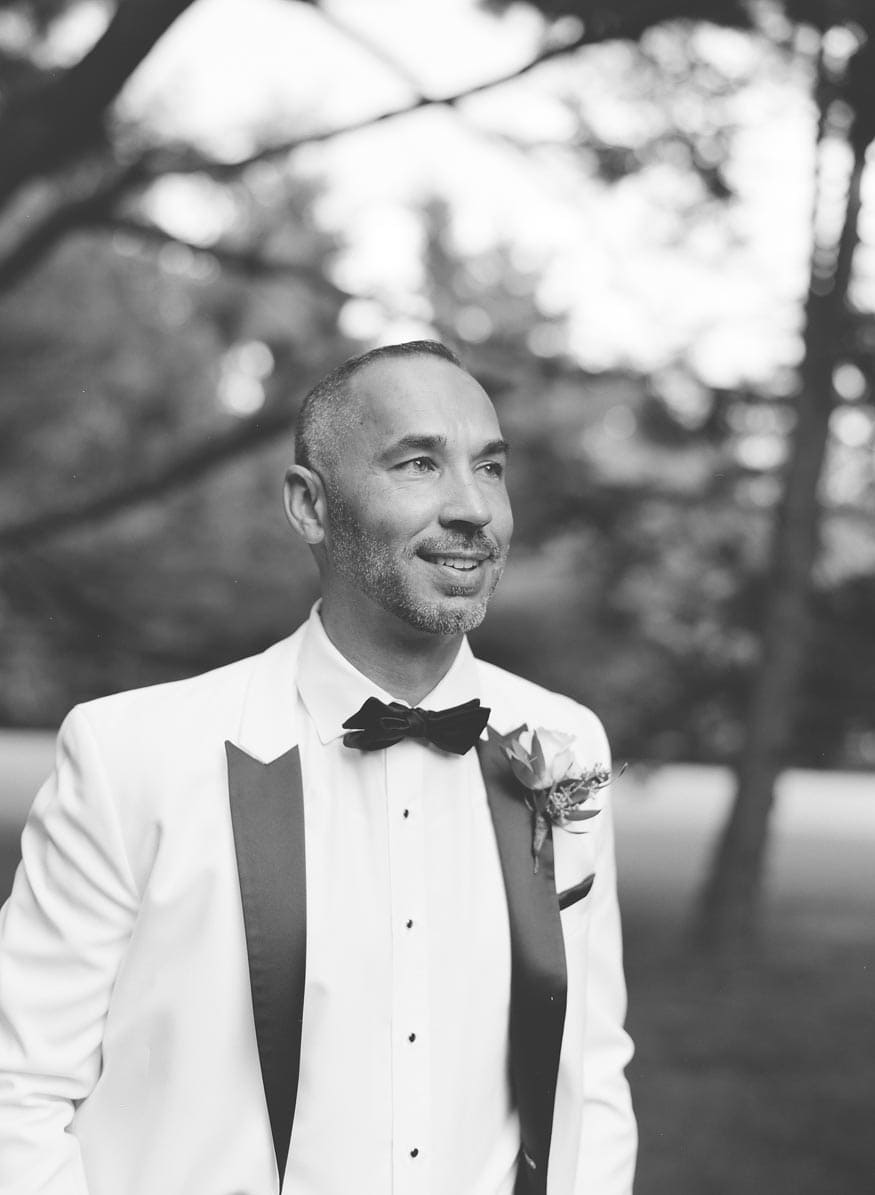 New Jersey private estate wedding groom portraits