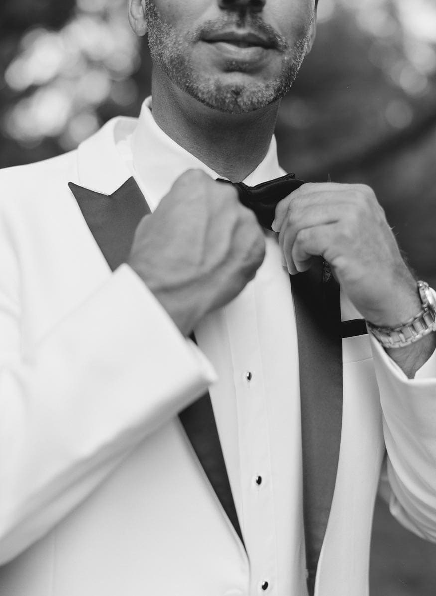 New Jersey private estate wedding groom preps