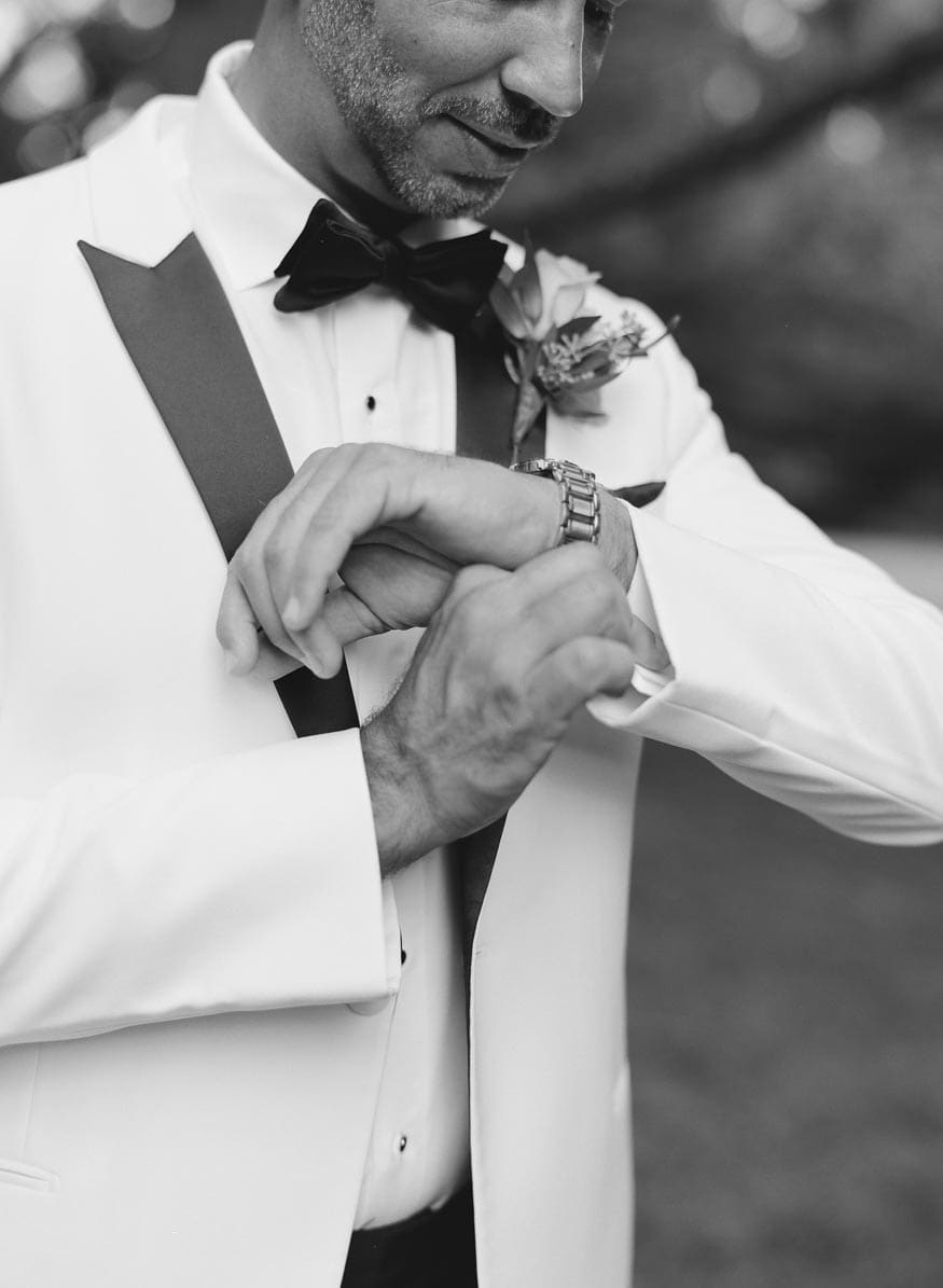 New Jersey private estate wedding groom preps