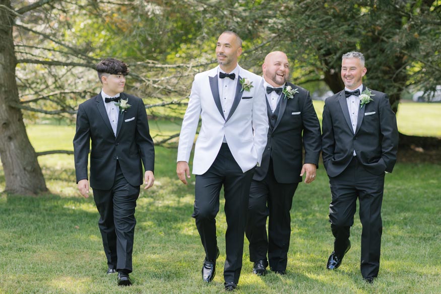 New Jersey private estate wedding groomsmen
