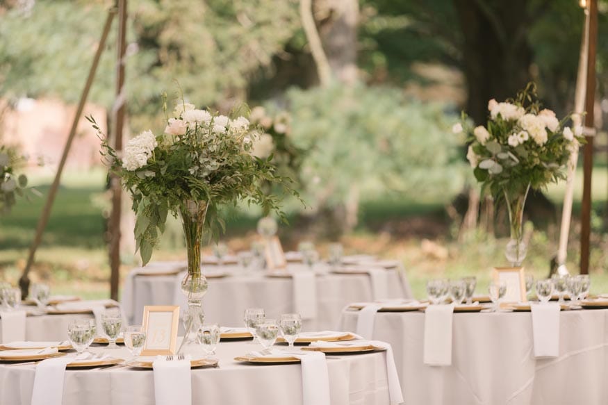 New Jersey private estate wedding reception table details