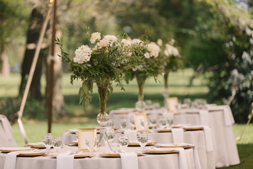 New Jersey private estate wedding reception table details