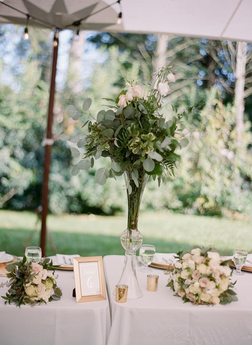 New Jersey private estate wedding reception table details