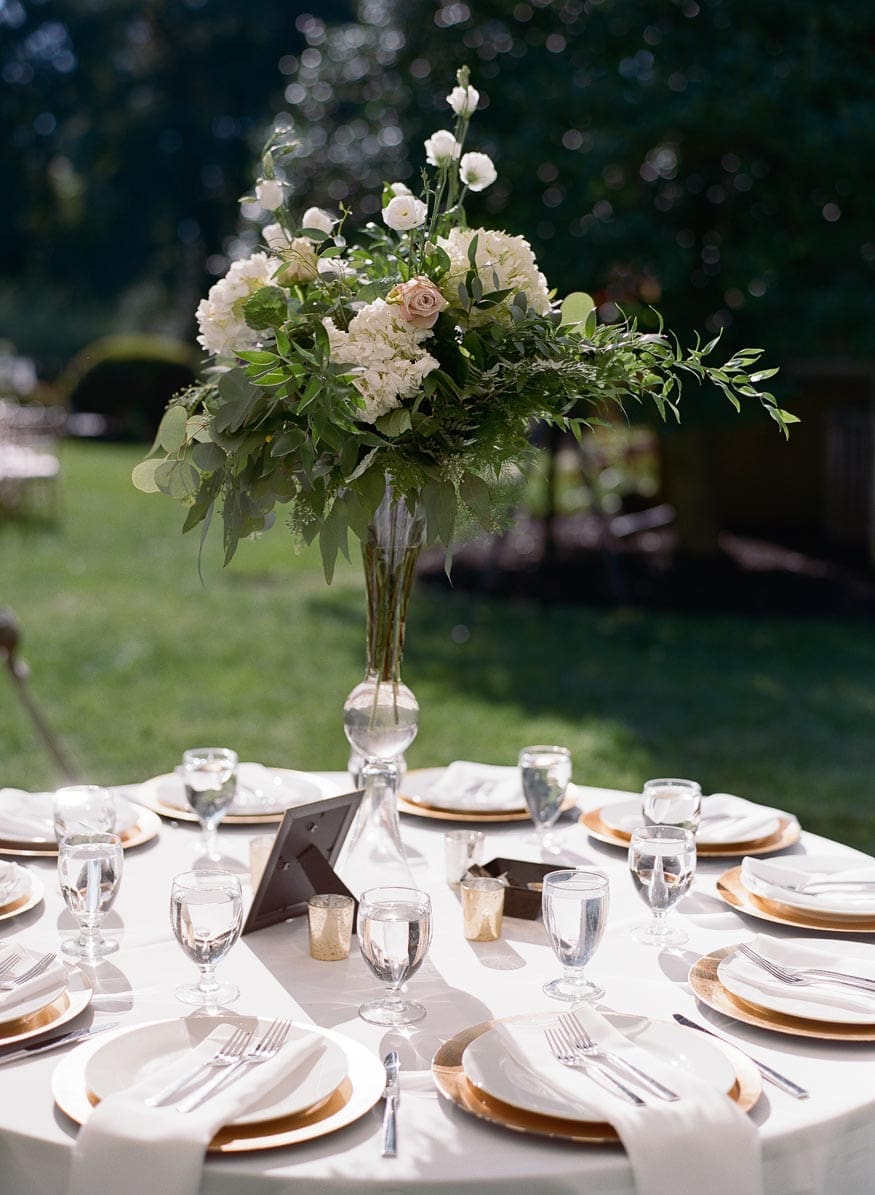 New Jersey private estate wedding reception table details