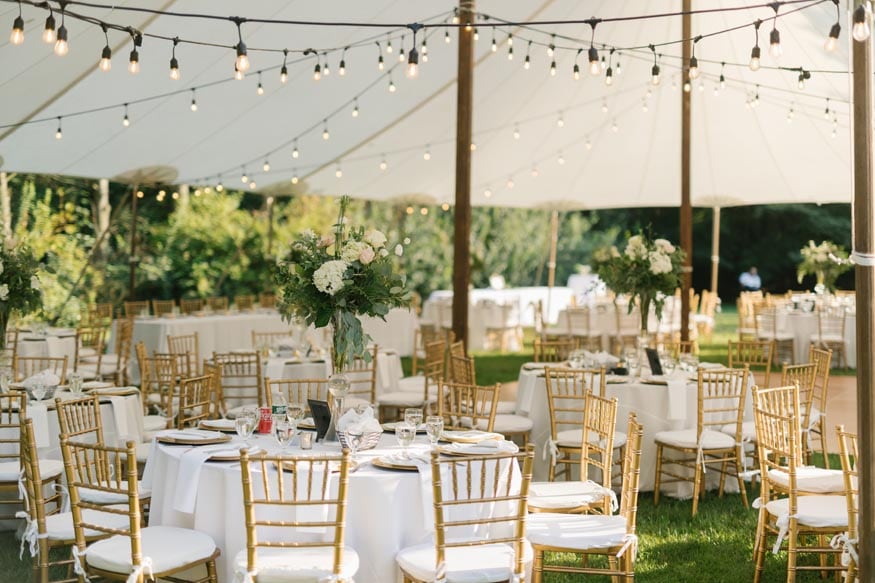 New Jersey private estate wedding reception details