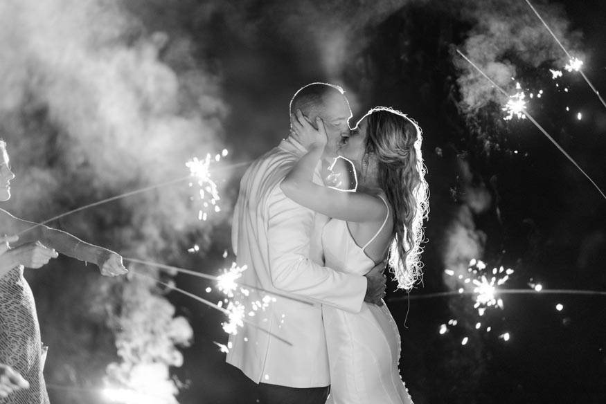New Jersey private estate wedding sparklers