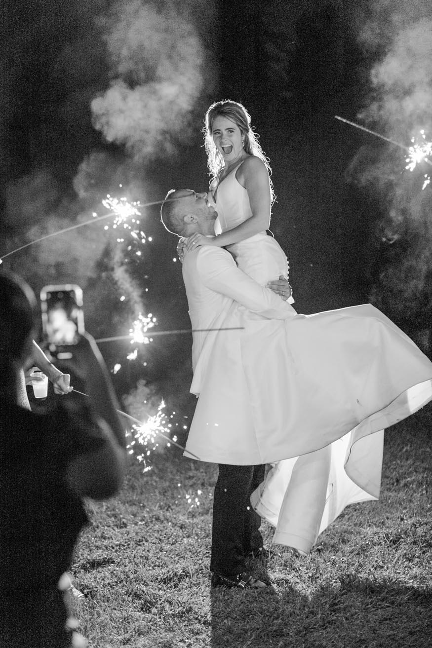 New Jersey private estate wedding sparklers