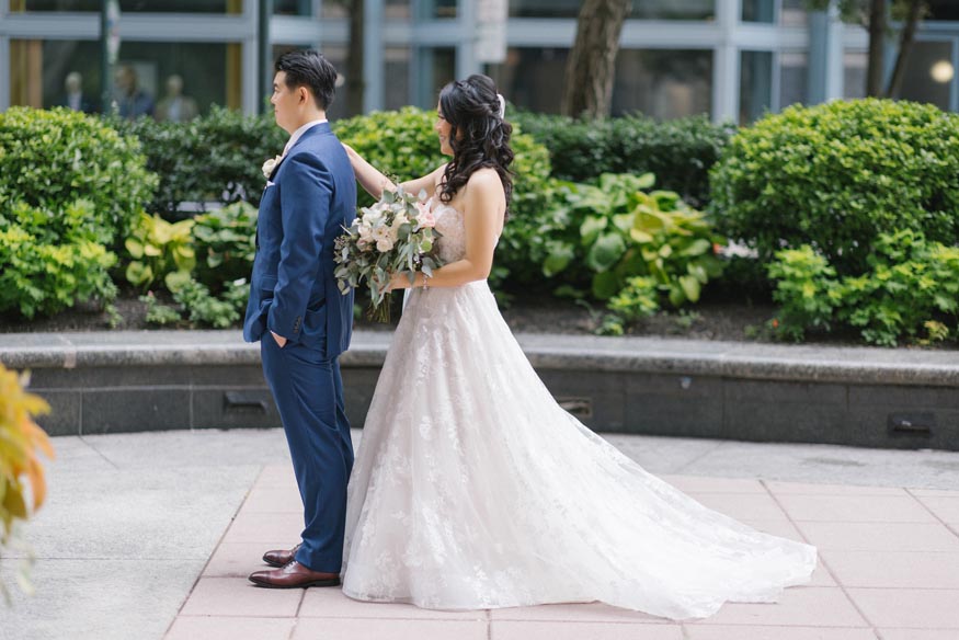Westin Philadelphia wedding first look bride groom