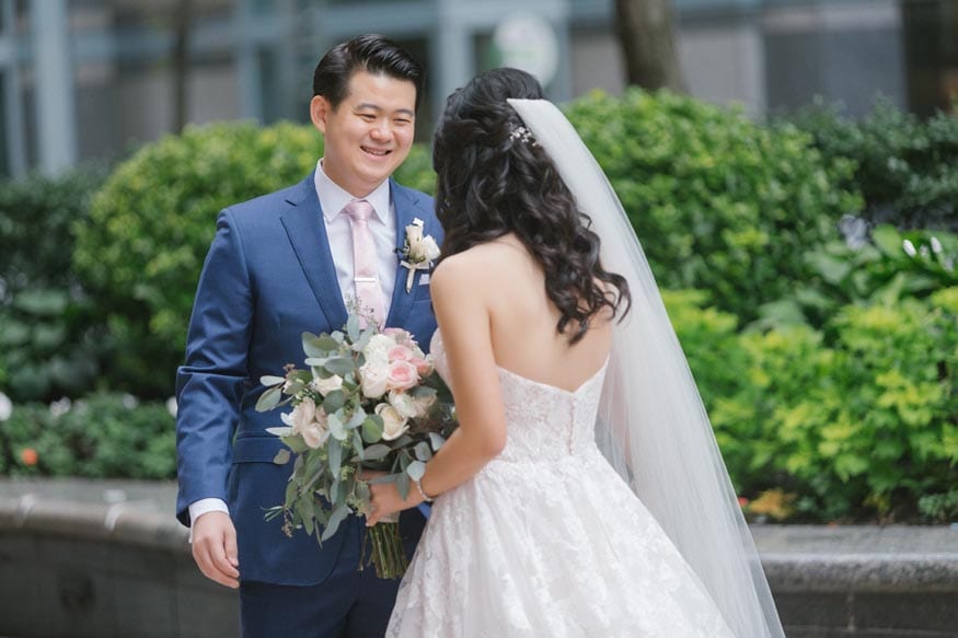 Westin Philadelphia Wedding bride and groom first look