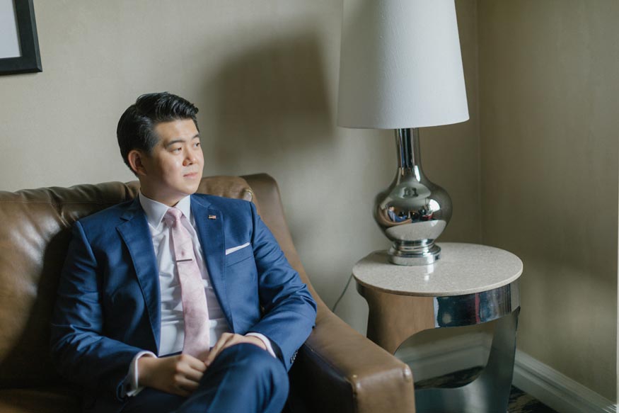Westin Philadelphia Wedding groom preps