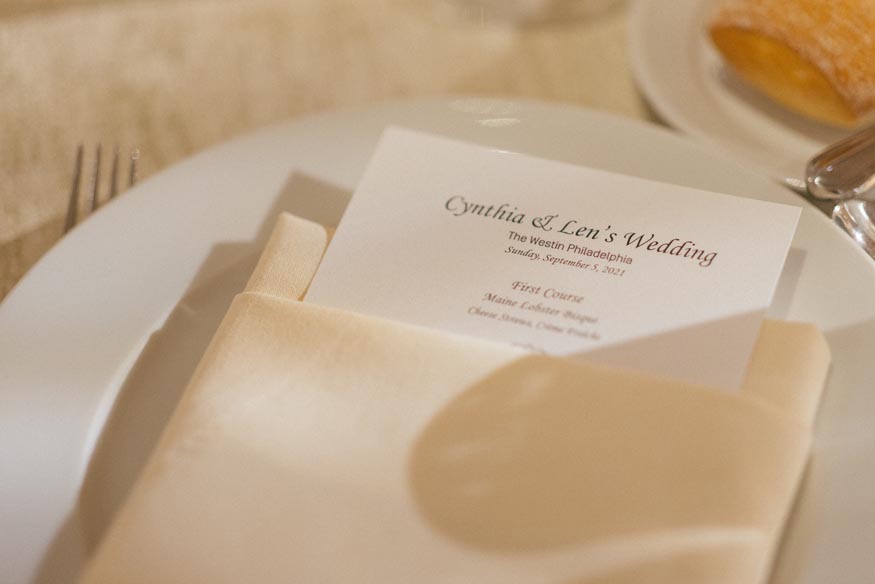 Westin Philadelphia Wedding table details