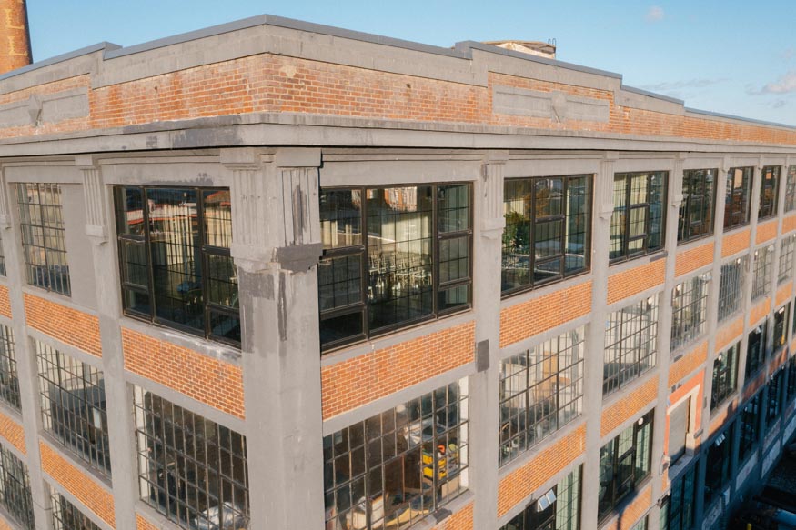 FAME MaKen Studios Philadelphia wedding venue drone outside view
