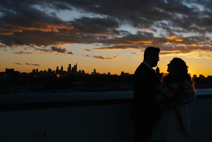 FAME MaKen studios Philadelphia wedding bride and groom sunset portraits