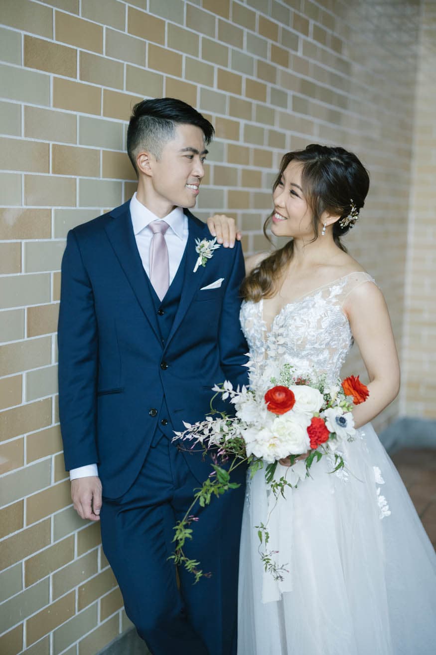 Bride and groom portrait at the historic train terminal near Maritime Parc in Jersey City