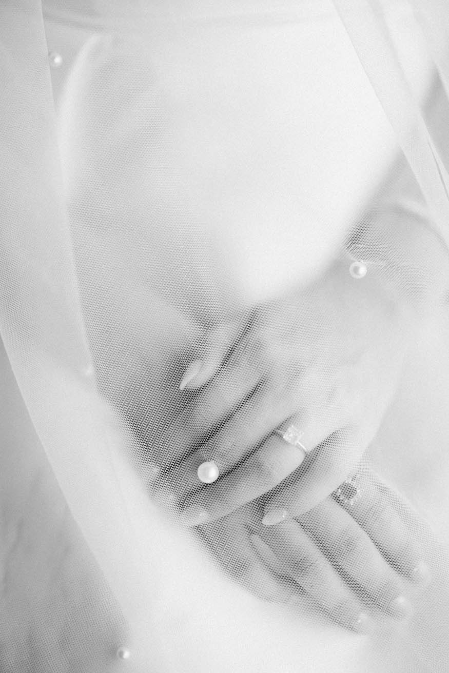 Bride walking to first look Lambertville Inn