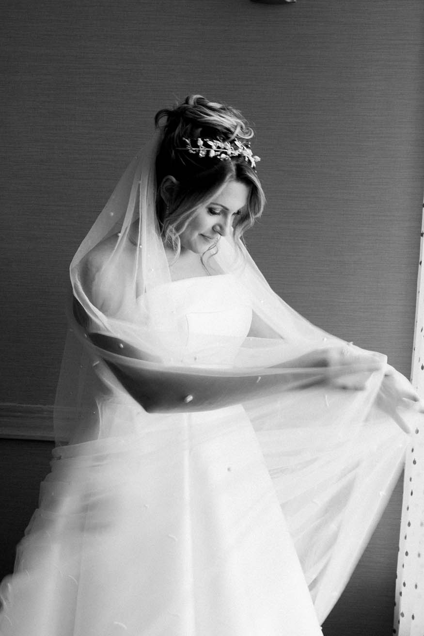 Bride candid moment Lambertville Inn wedding