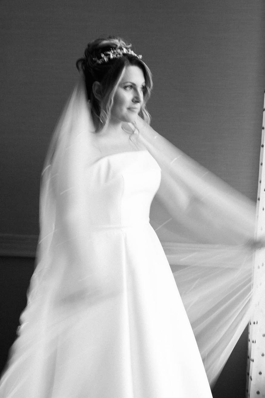 Bride portrait natural light Lambertville Inn