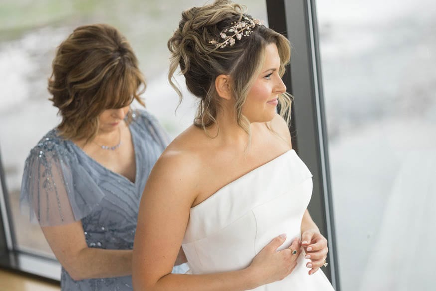 Bride portrait with veil Lambertville Inn wedding NJ