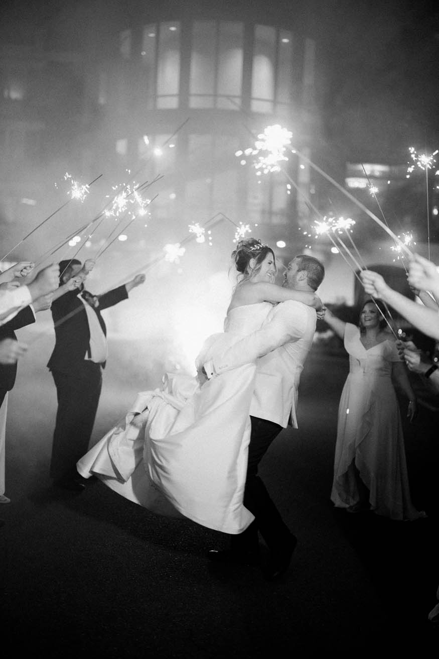 Bride Groom Kissing Fireworks Lambertville Inn Wedding
