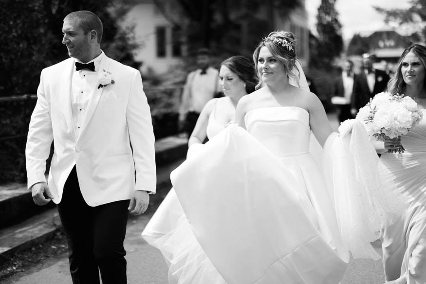 Bride Groom Portrait On Traintracks Lambertville Inn Wedding