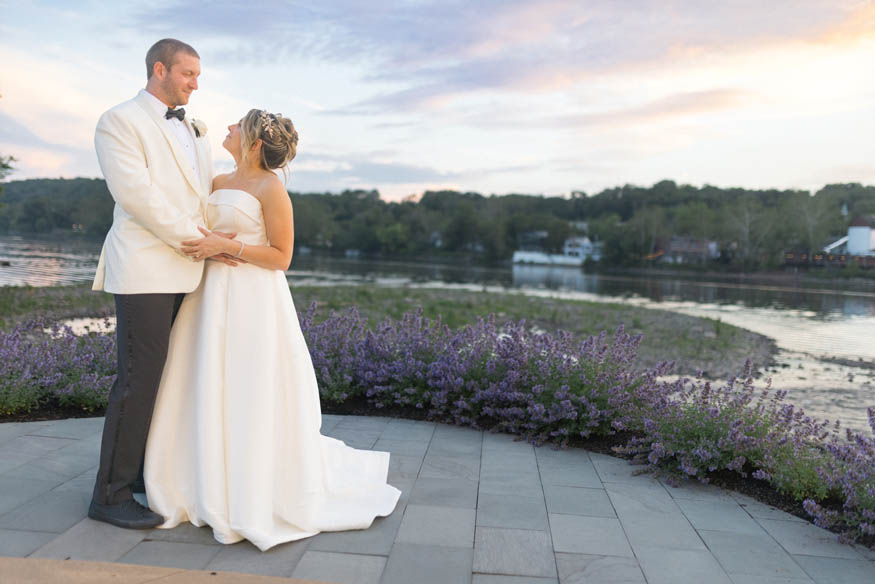 Sunset portrait Lambertville Inn Delaware River NJ