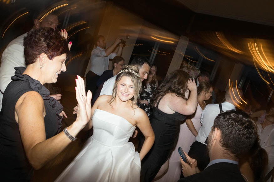 Bride dancing at Lambertville Inn wedding reception