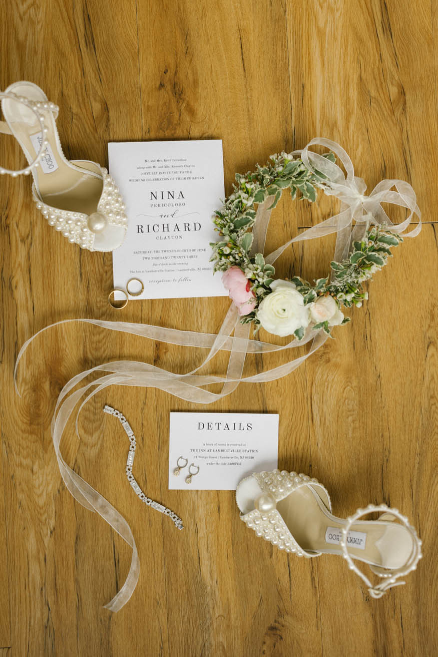 Wedding invitation suite details Lambertville Inn