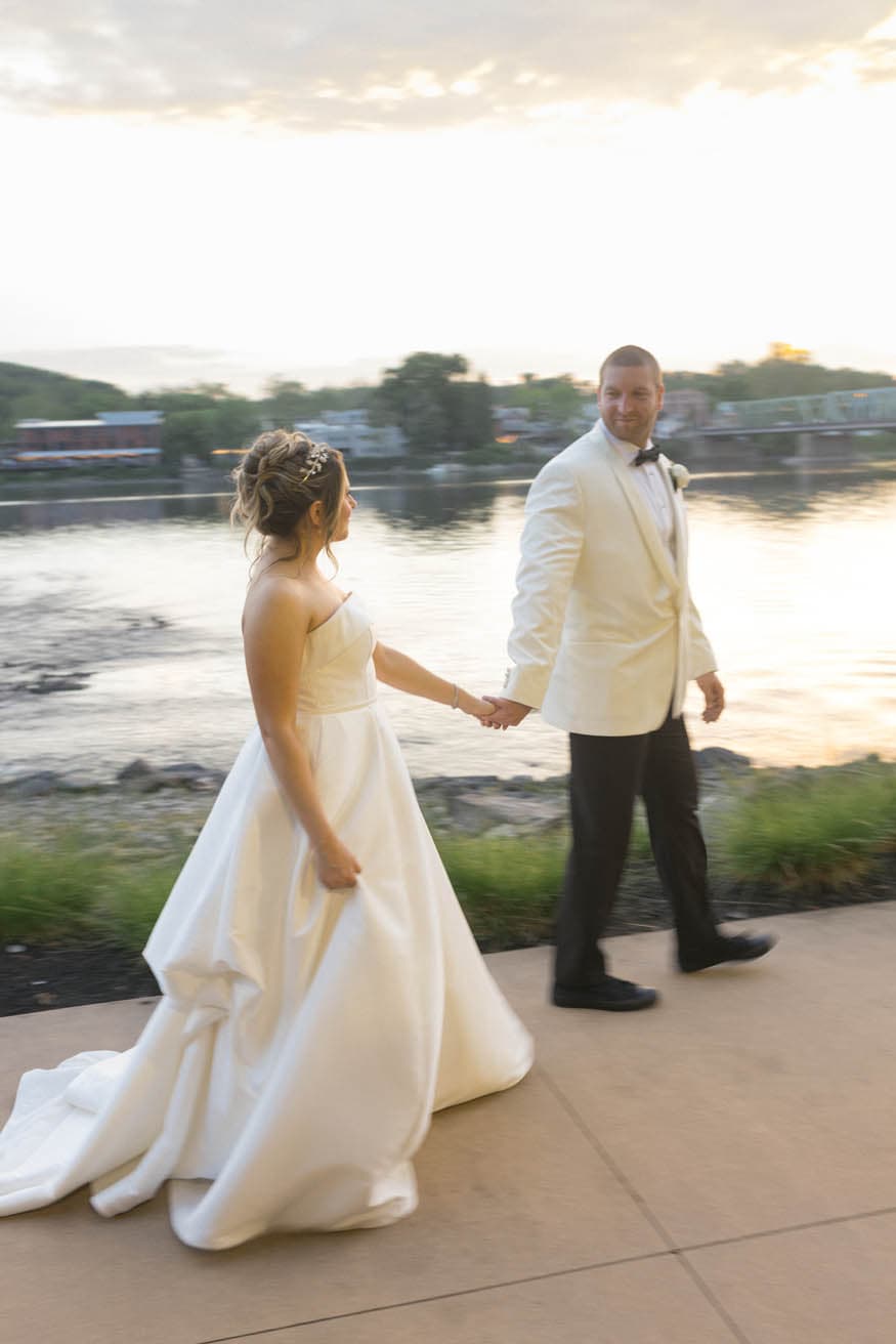 Couple walking at sunset Lambertville Inn NJ