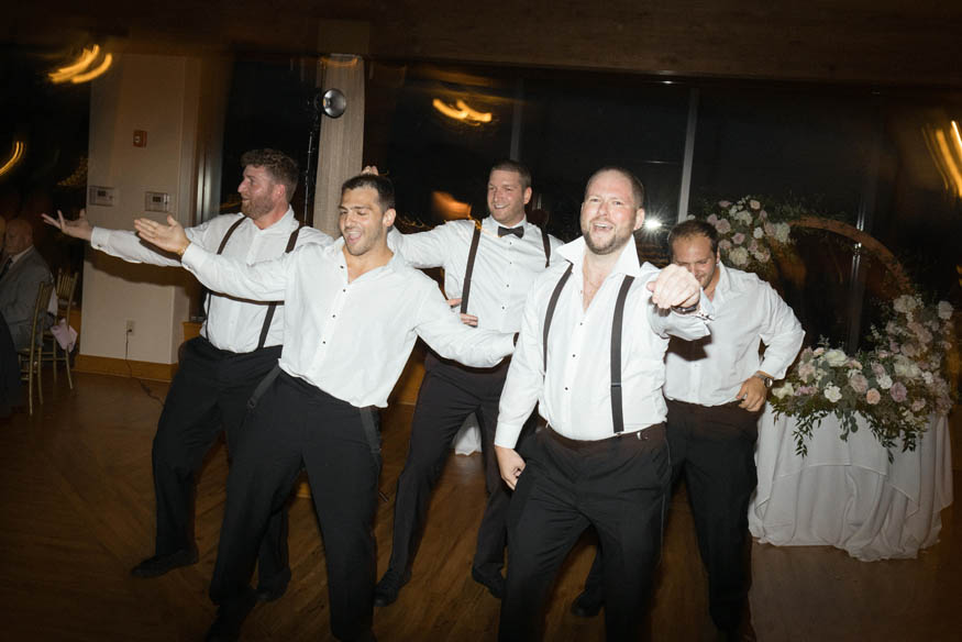 Bridal party dancing at Lambertville Inn reception