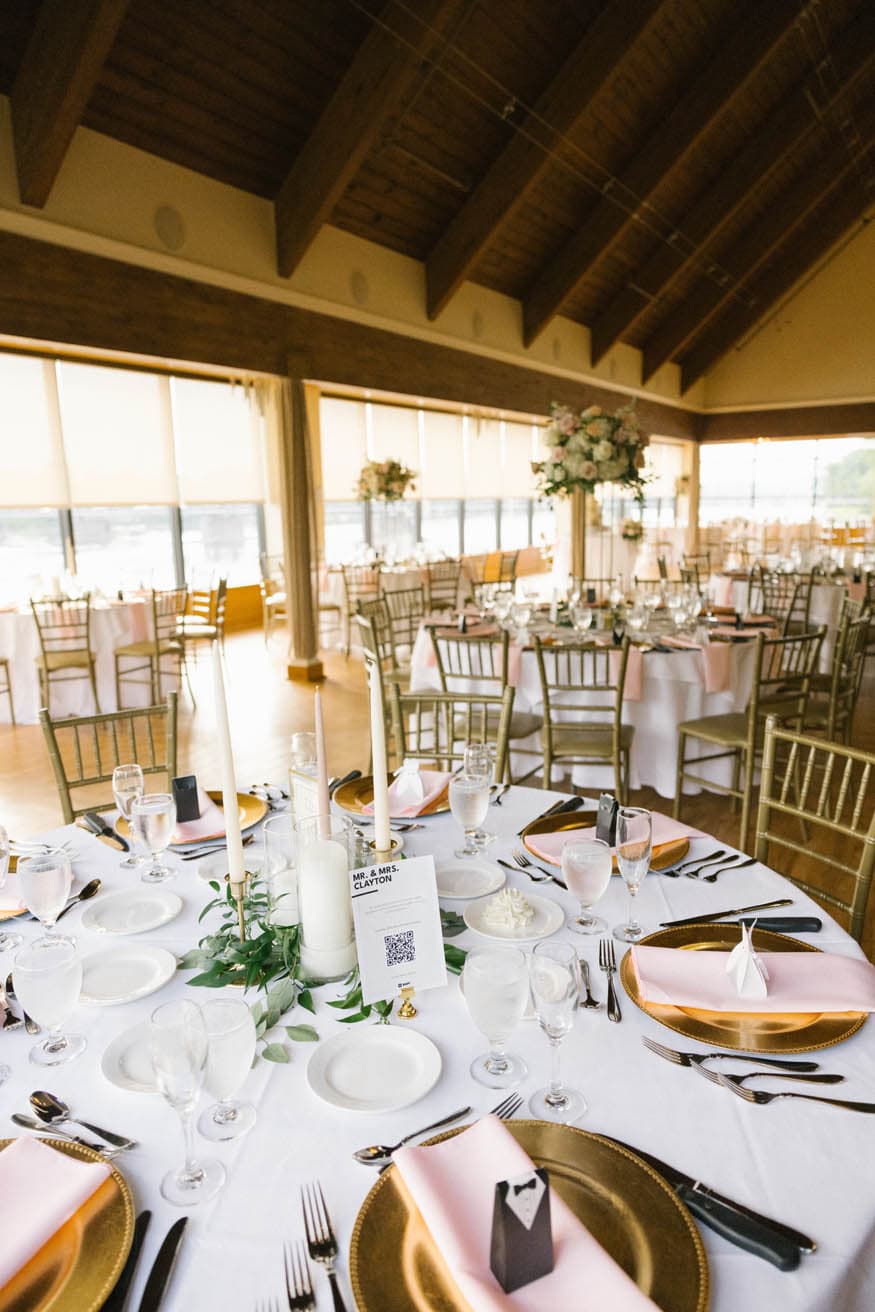 Dinning Tables Cleared Lambertville Inn Wedding